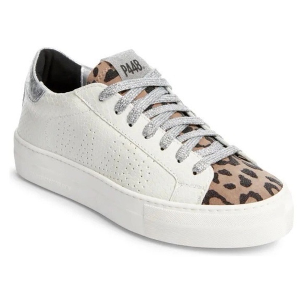P448 Thea Platform Sneaker Size 36 Leopard Snake Embossed